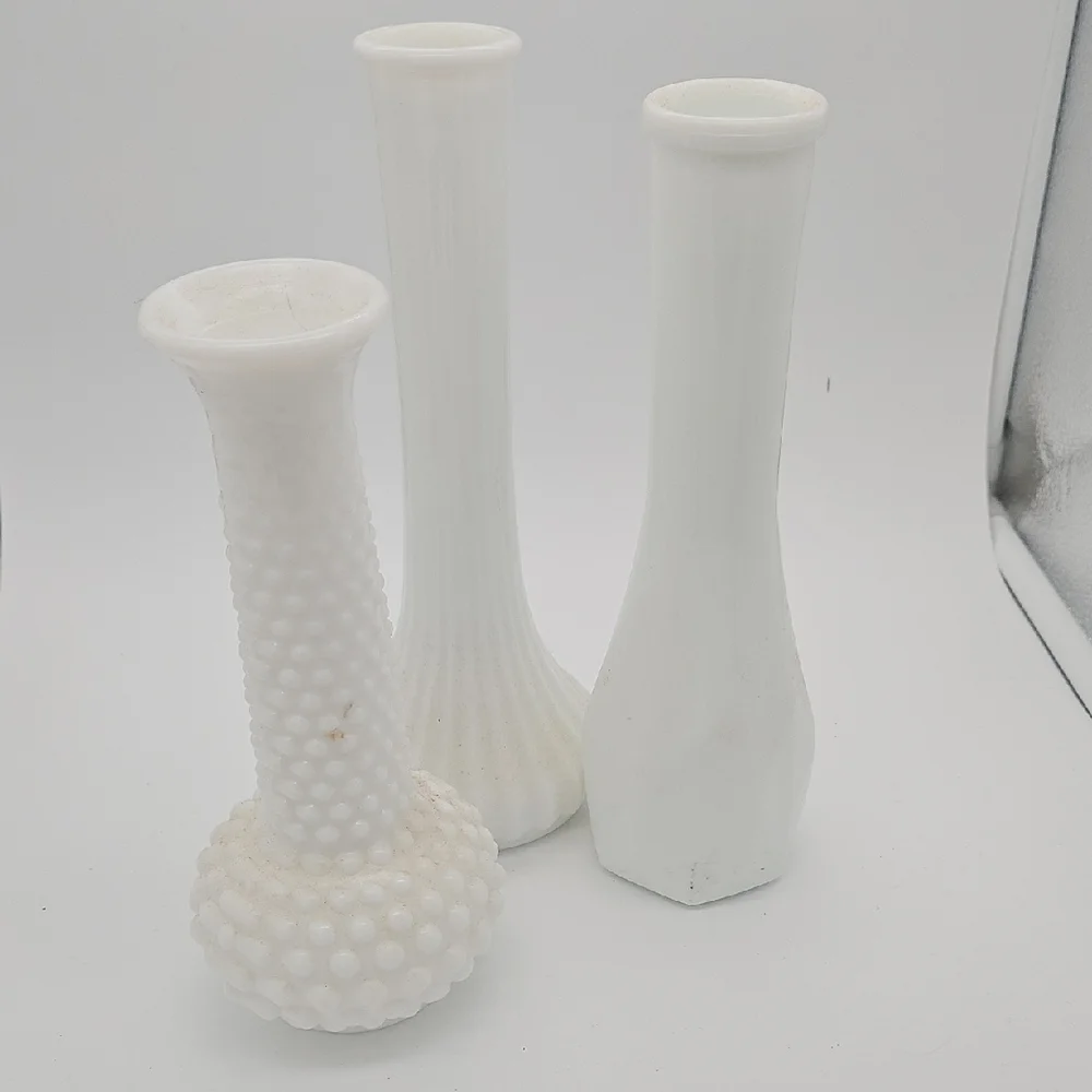 Vintage White Vase Trio - Picture 1 of 1